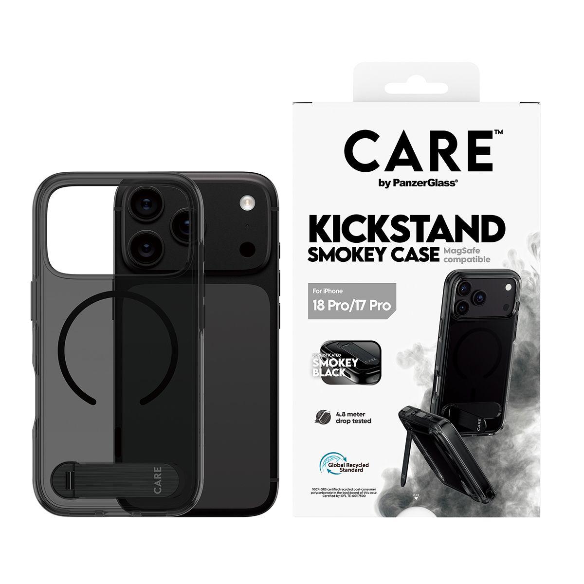 Capa de Telemóvel PANZERGLASS CARE Kickstand Case Smokey (Preto), miniatura 2