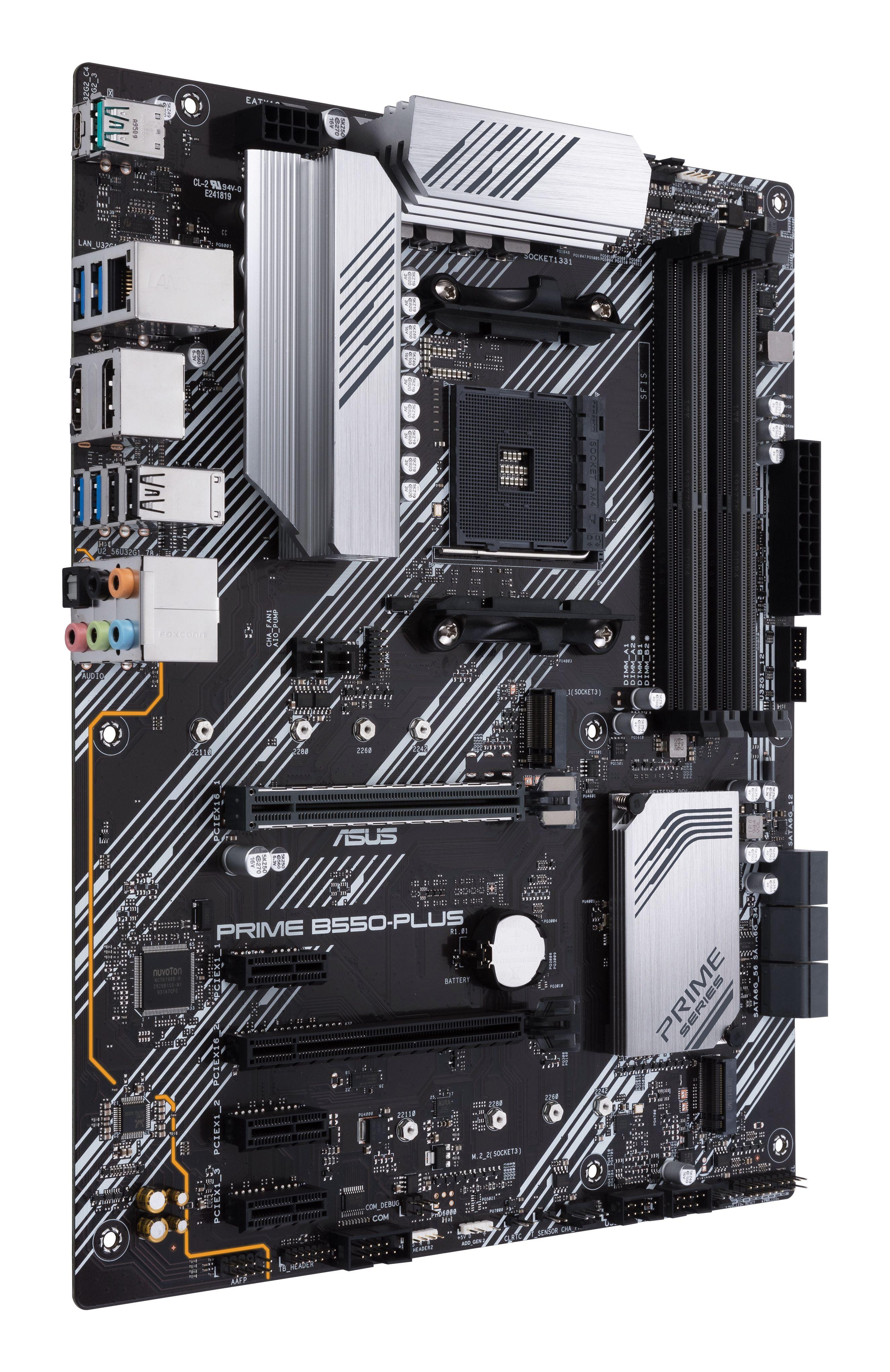 Motherboard ASUS Prime B550-PLUS (AM4 - AMD Ryzen 3000 Series - ATX - Preto e Prateado) — miniatura 3