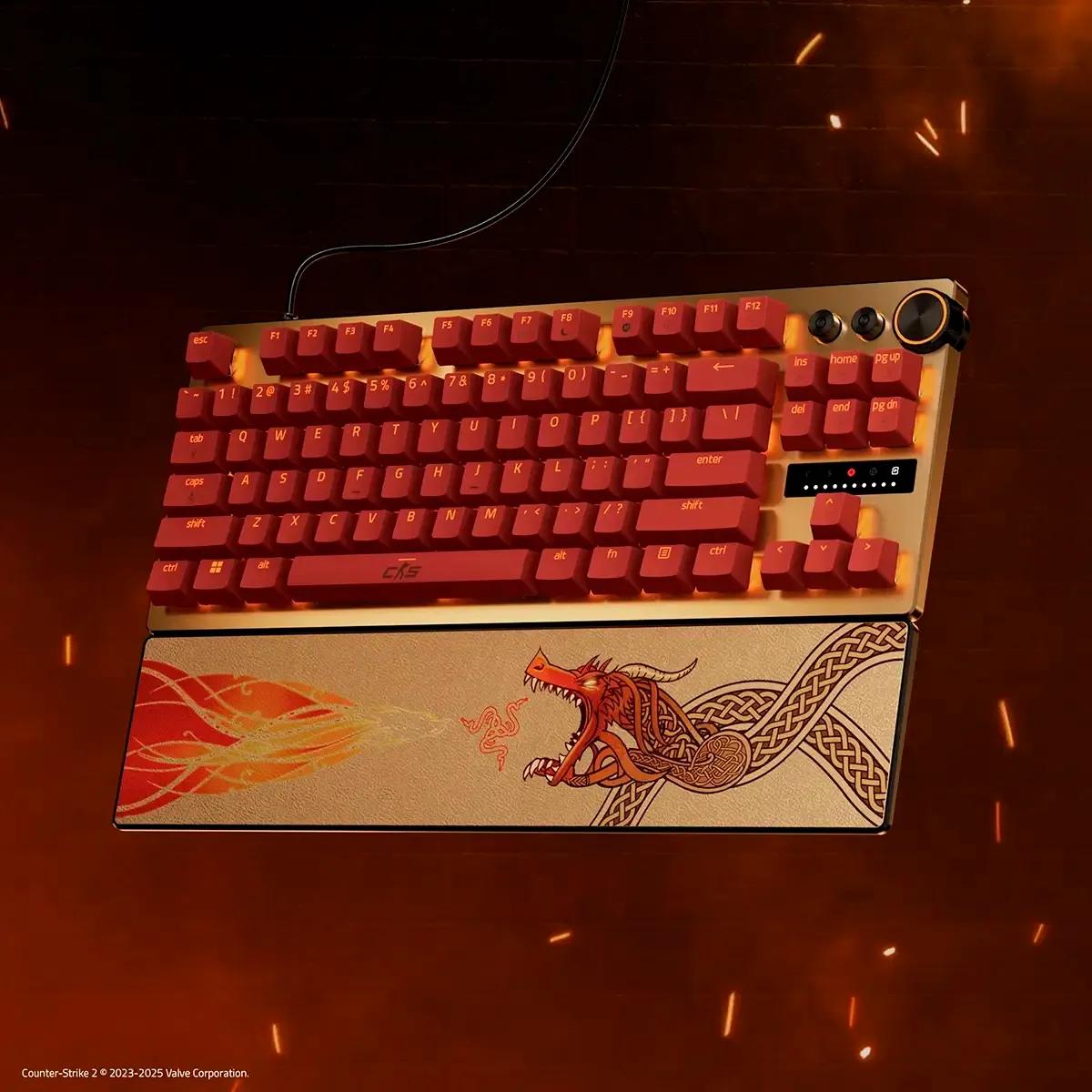 Teclado RAZER Huntsman V3 Pro TKL Counter-Strike 2 Edition (Inglês - Teclas óticas - USB - Dourado/Amarelo) — miniatura 4