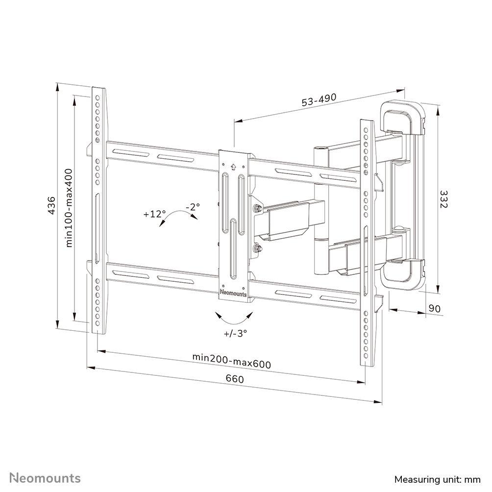 Suporte de Parede para TV NEOMOUNTS WL40-550BL16 (200 × 100 mm a 600 × 400 mm - 600 x 400 mm - 200 x 100 mm - Preto), miniatura 14