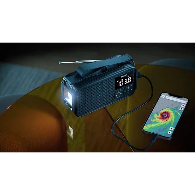 Rádio Portátil de Emergência PHILIPS TAR3500/00 (Preto), miniatura 8
