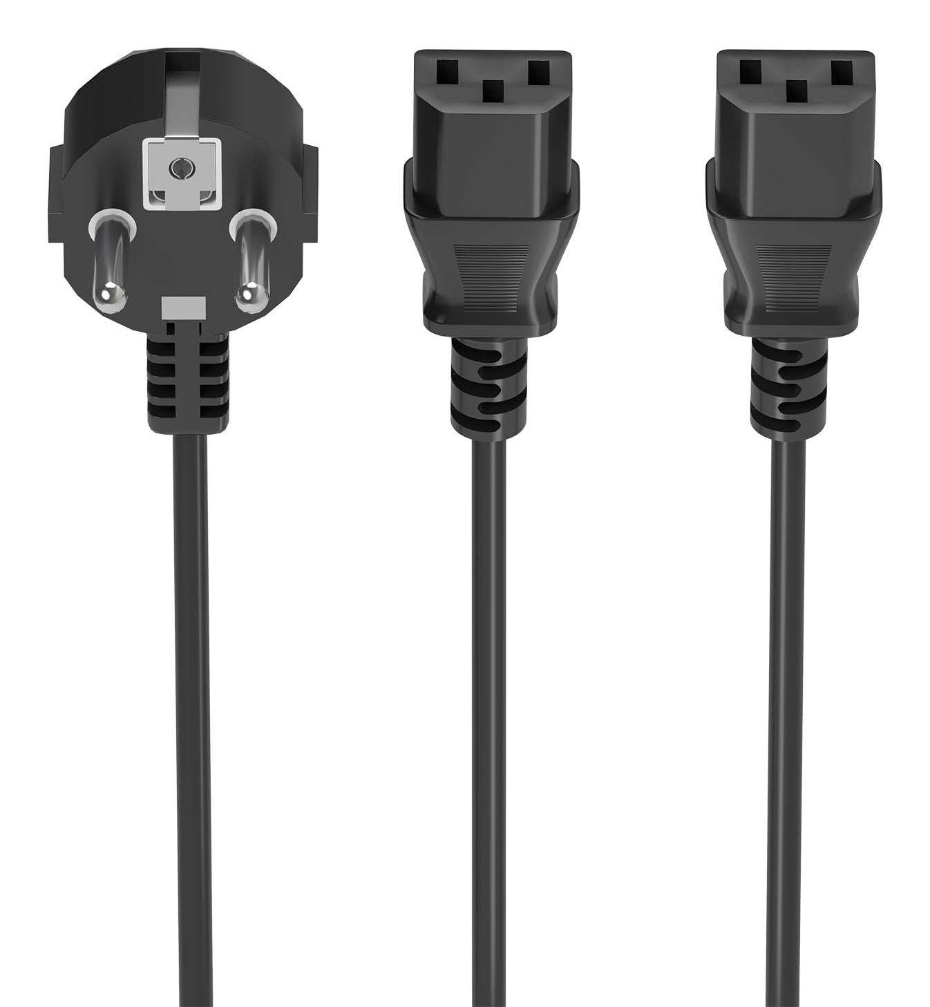 Cabo de Alimentação para CPU AISENS A132-0865 (3 m - Dispositivo para ligar 2 x C13 - CEE7/7 - Preto)