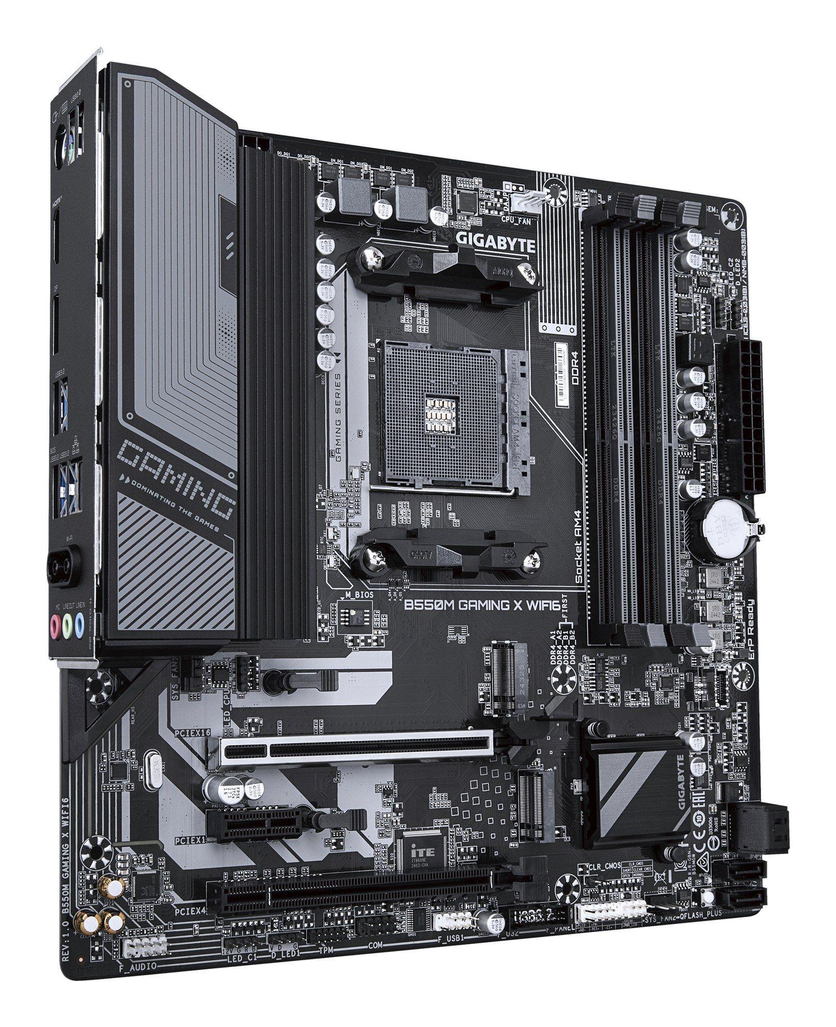 Motherboard GIGABYTE B550M GAMING X WIFI6 (AM4 - Micro ATX - Duplo canal - Castanho escuro), miniatura 3