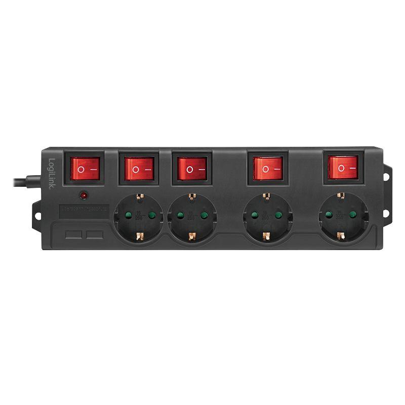 Extensão Elétrica LOGILINK LPS251 (1,5 m - Tipo F - Preto), miniatura 2