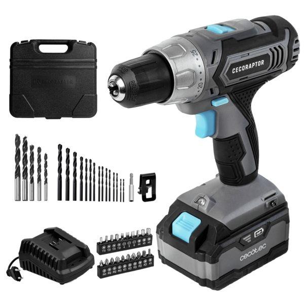 Berbequim de Percussão a Bateria CECOTEC CecoRaptor Perfect Drill 4020 Advance (20 V - Bateria - Preto e Cinza)