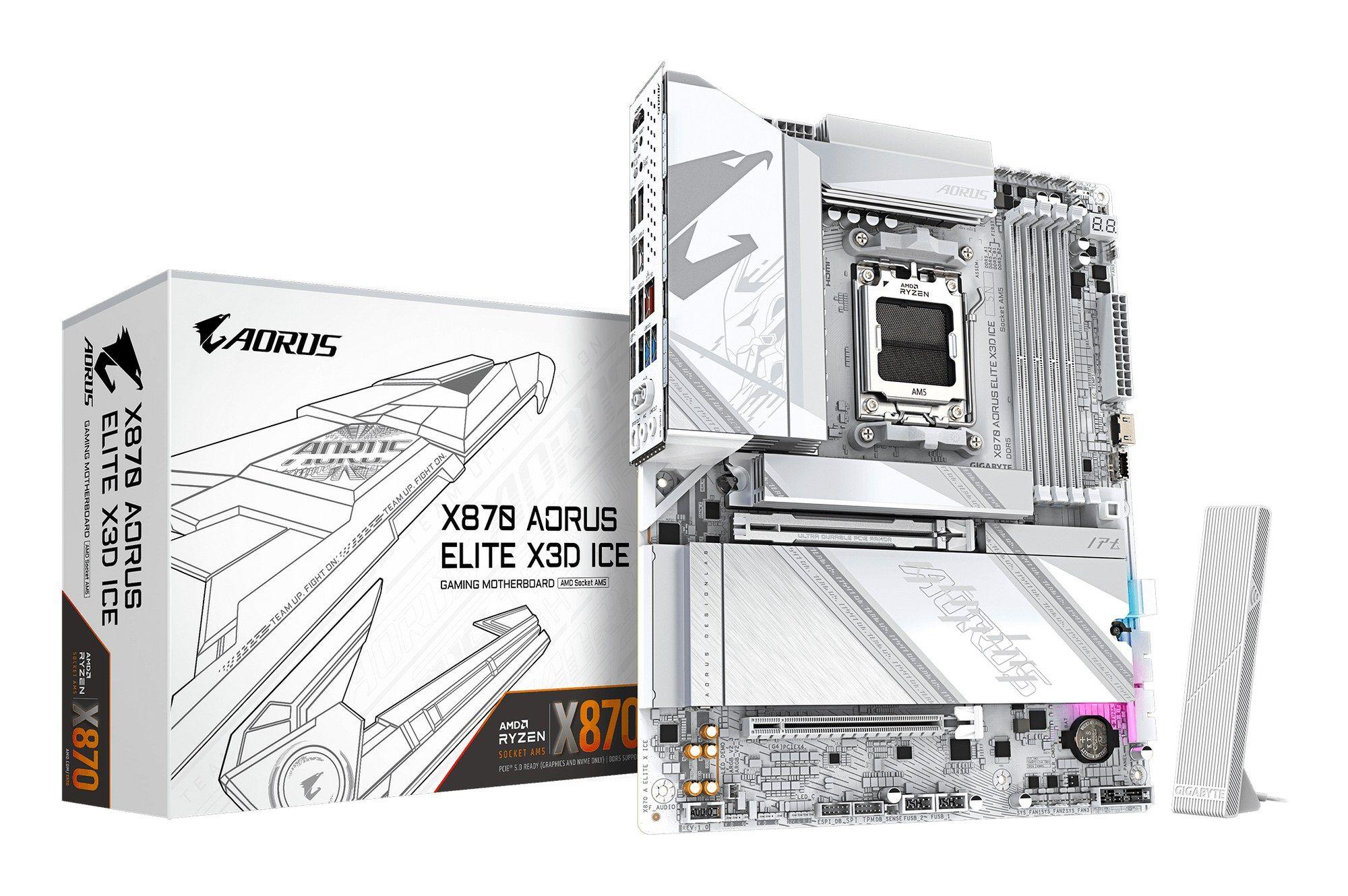 Motherboard GIGABYTE X870 AORUS ELITE X3D ICE (AM5 - ATX - Duplo canal - Branco)