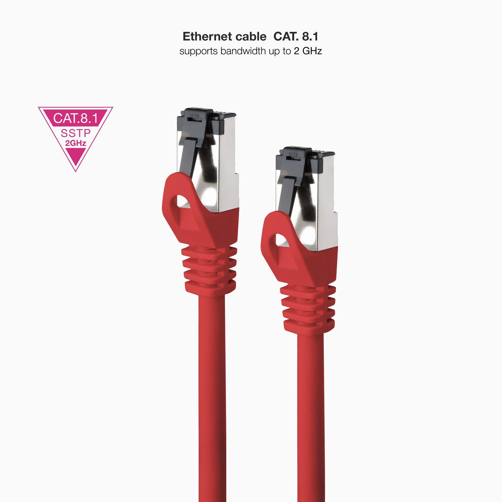 Cabo de Rede NANOCABLE 10.20.2001-R (1 m - Cat8.1 - RJ-45 - Vermelho) — miniatura 2