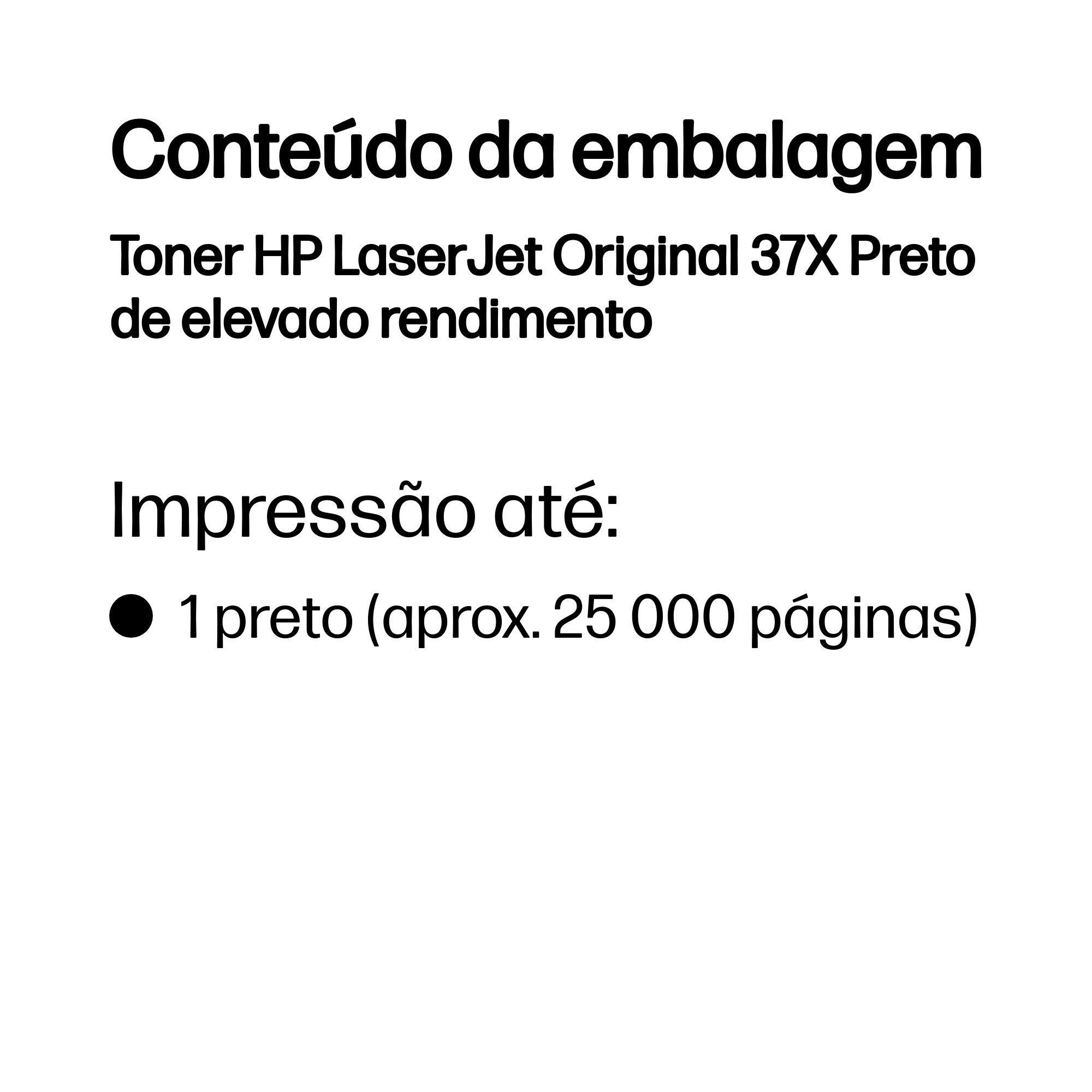 Toner HP 37X CF237X (25000 páginas - Preto), miniatura 3