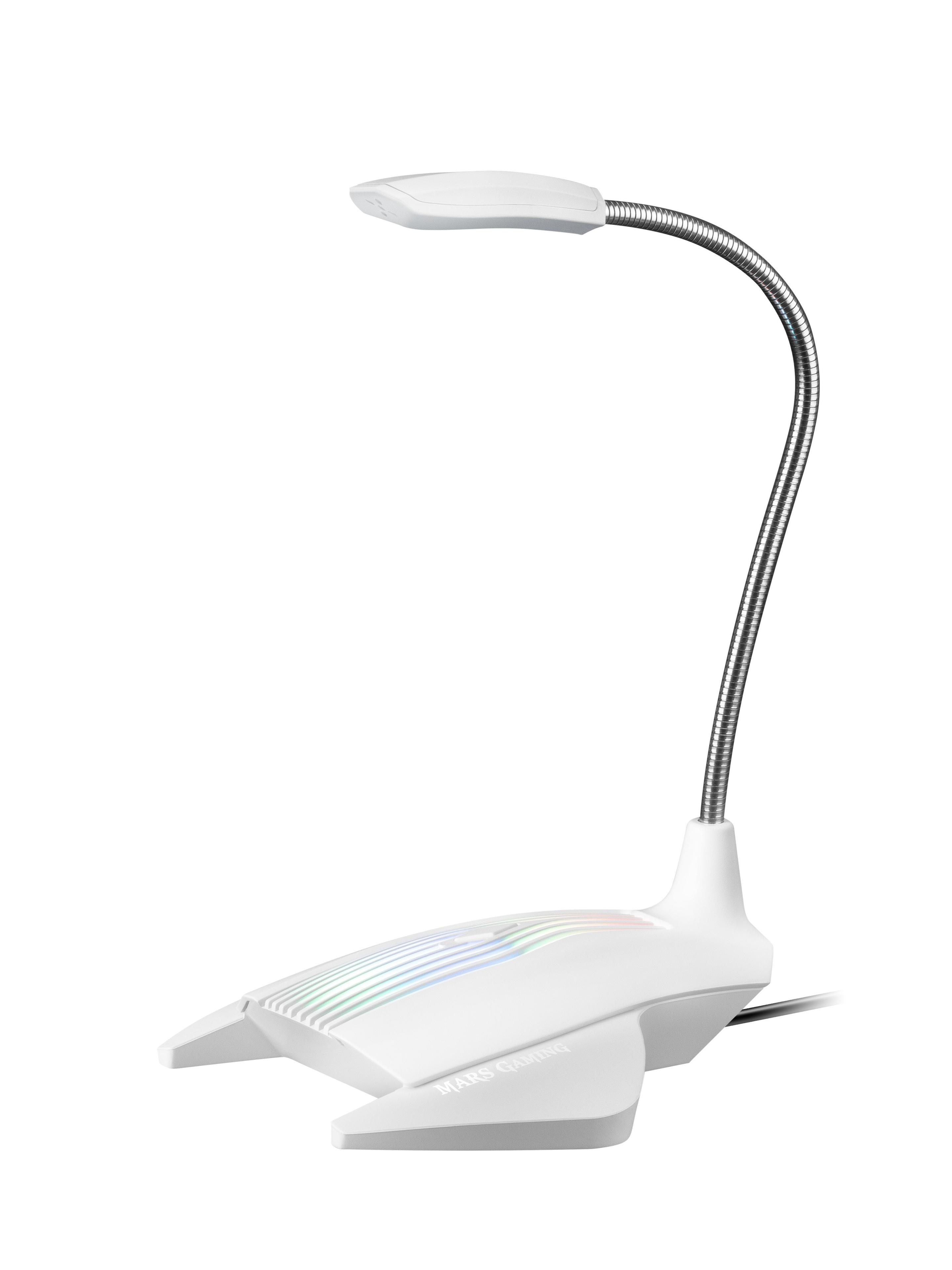 Microfone de Mesa MARS GAMING MMICW (Microfone de mesa - Com fios - USB - Branco) — miniatura 3