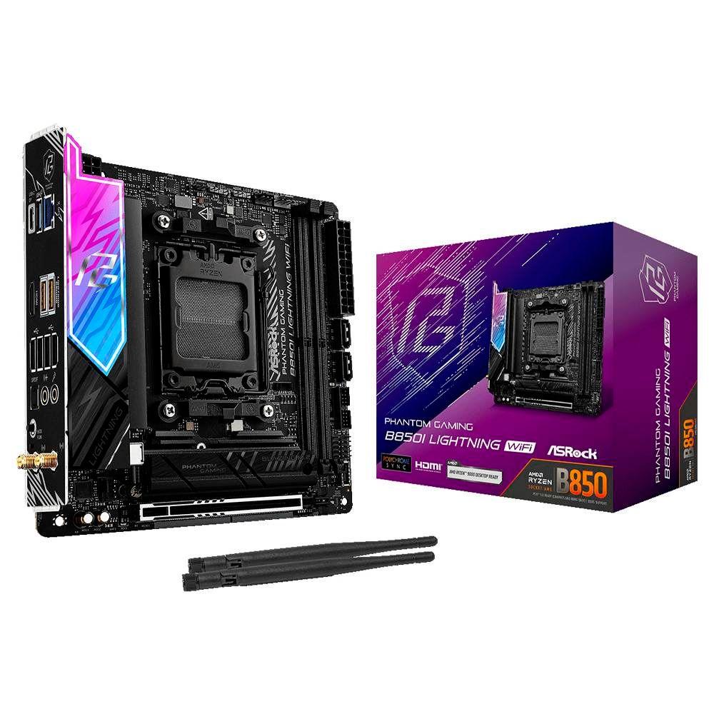 Motherboard ASROCK B850I Lightning WiFi (AM5 - mini-ITX - DDR5-SDRAM - Preto), miniatura 2