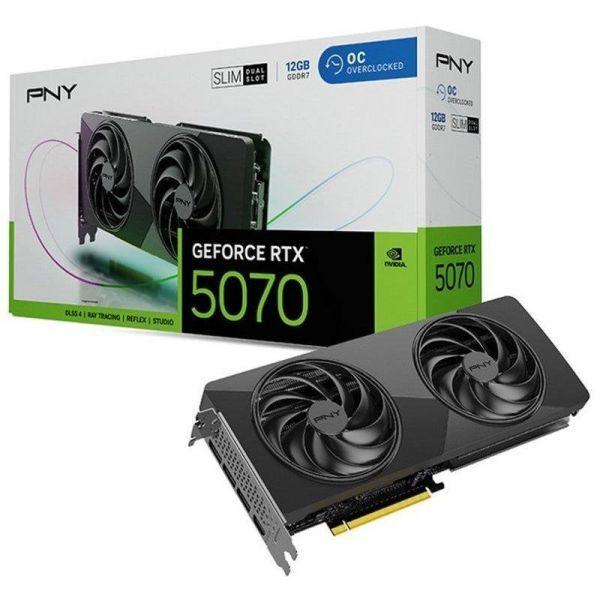 Placa Gráfica PNY GeForce RTX 5070 Slim OC (GeForce RTX 5070 - 12 GB - 192 bits - Preto)