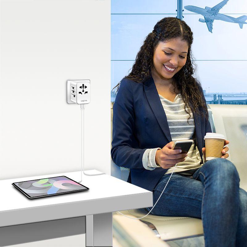 Carregador de Viagem Universal LOGILINK PA0356 (20 W - Branco), miniatura 3