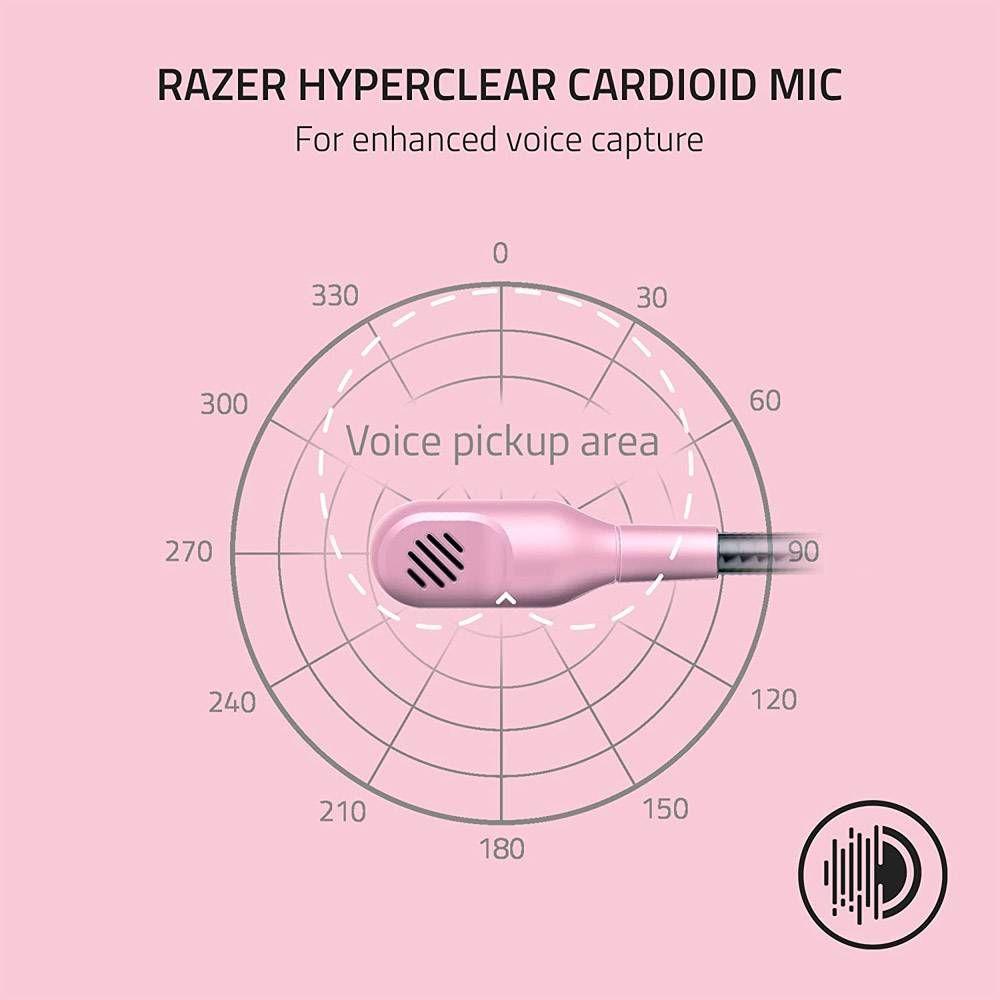 Headset Gaming RAZER BlackShark V2 X Quartz (Binaural - Com fios - Circum-aural - Rosa) — miniatura 5