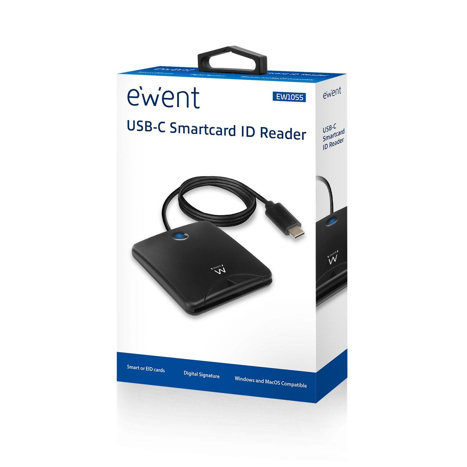 Leitor de Cartão de Cidadão e Smart Card EWENT EW1055 (Plástico - Preto), miniatura 3