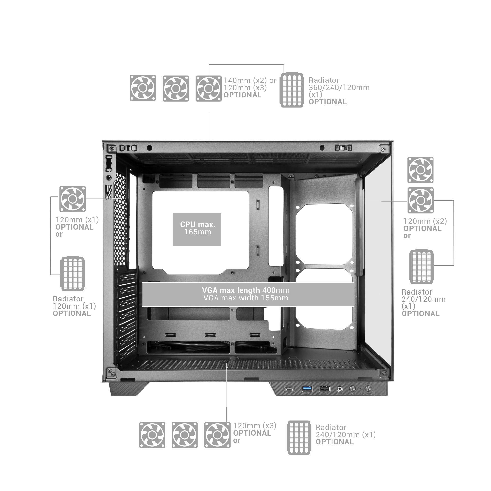Caixa ATX MARS GAMING MC-MIRAGE (Ecrã IPS 7,2″ - Branco) — miniatura 8