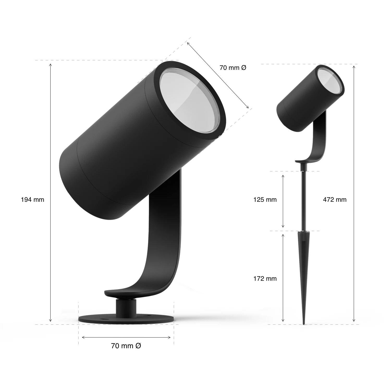 Foco de Jardim Inteligente PHILIPS Hue Lily 17414/30/P7 (Alumínio - Preto), miniatura 3