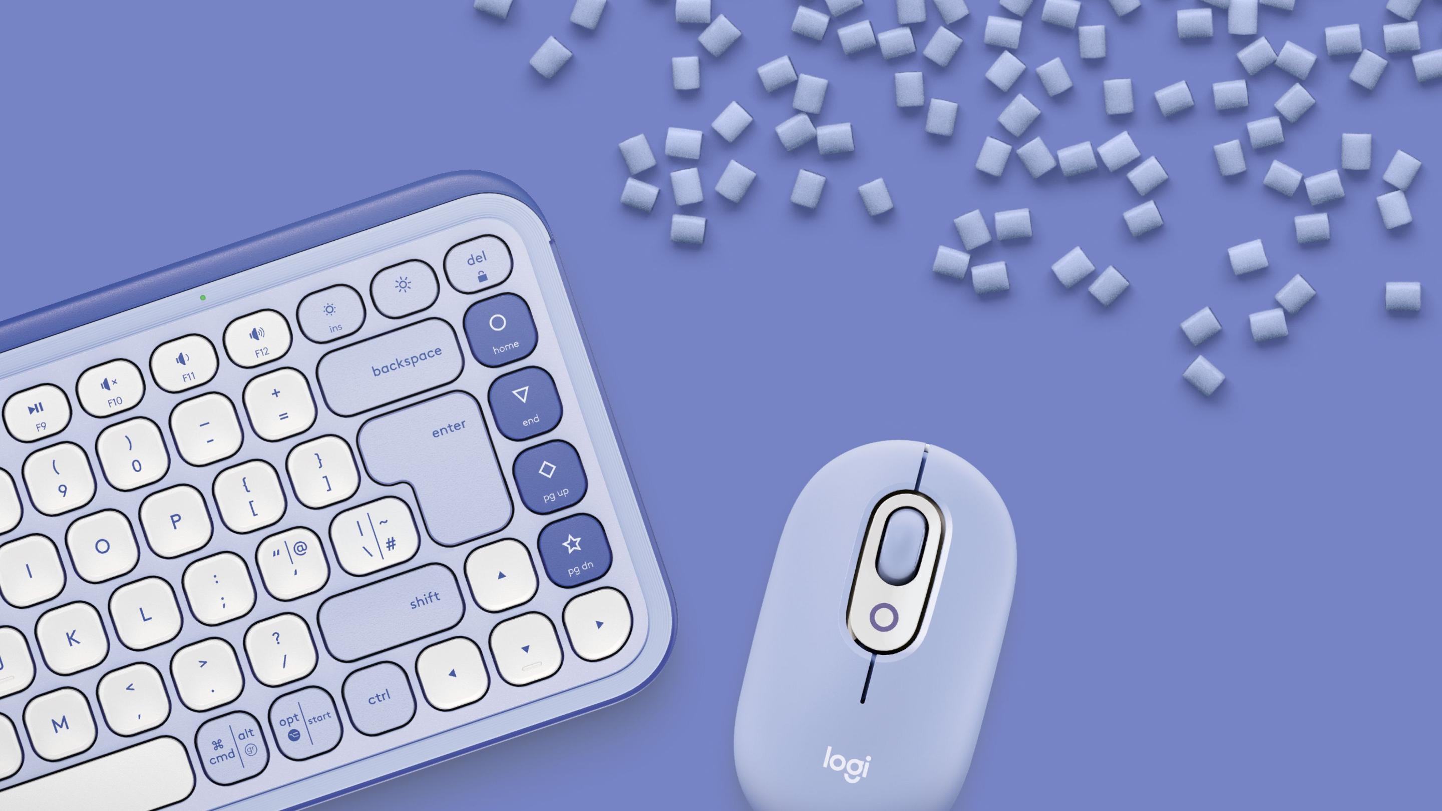 Conjunto de Teclado e Rato LOGITECH POP Icon Combo (Turco - Teclas tesoura - Mini - Lilás e Branco), miniatura 7