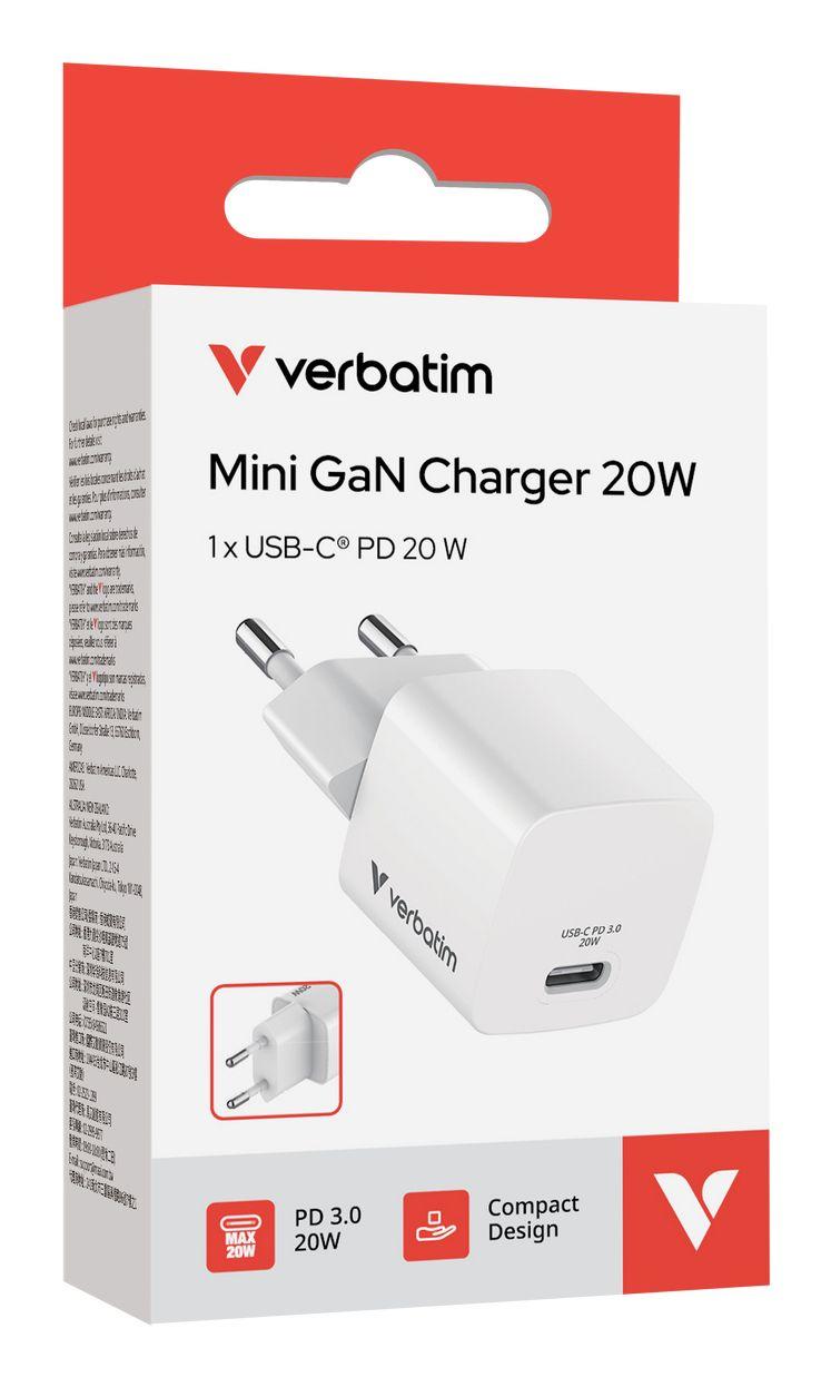 Carregador USB-C VERBATIM Mini GaN 20W (20 W - Power Delivery 3.0 - Preto), miniatura 6
