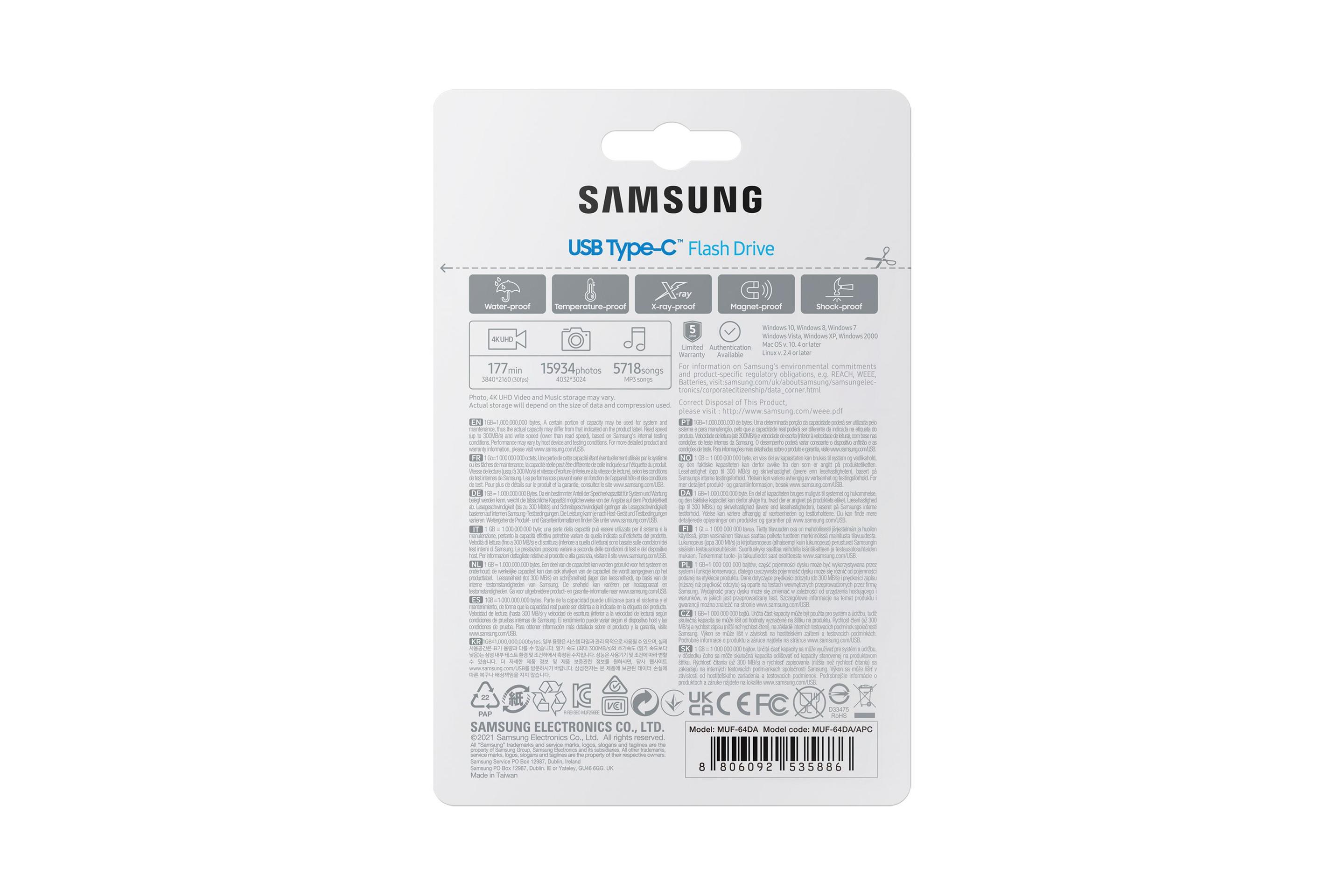 Pen USB SAMSUNG MUF-64DA/APC (Com tampa - USB Type-C - 3.2 Gen 1 - Azul) — miniatura 9