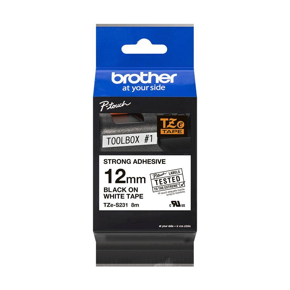 Fita de Impressão BROTHER TZe-S231 (Preto sobre Branco), miniatura 4