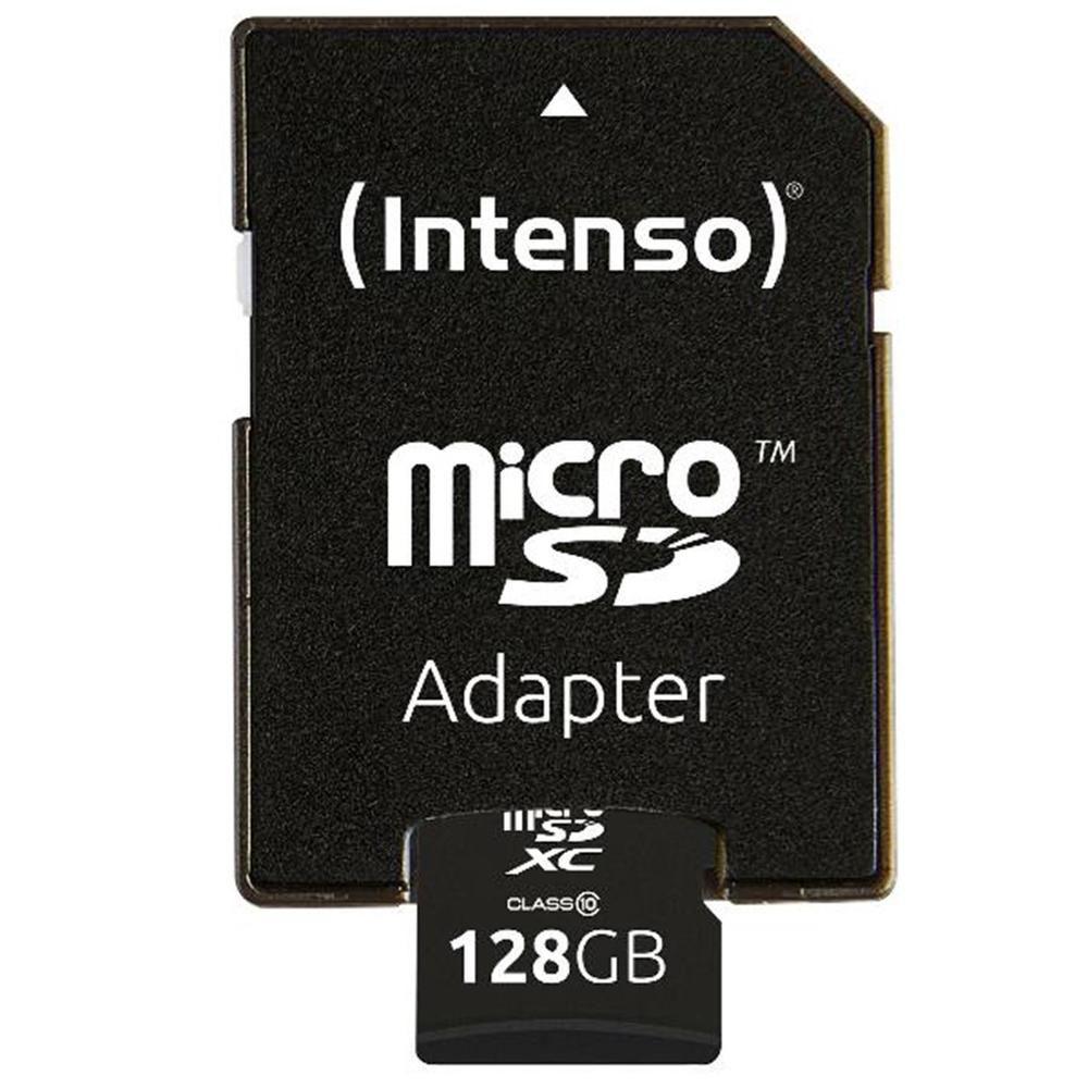 Cartão de Memória INTENSO 3413491 (128GB - Classe 10 - 25 MB/s - Preto)