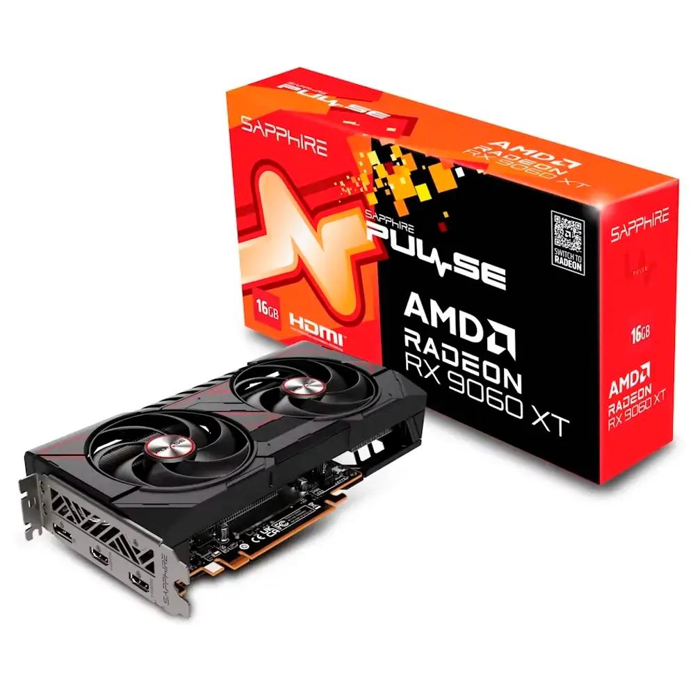 Placa Gráfica SAPPHIRE PULSE AMD Radeon RX 9060 XT 16GB GDDR6 (Radeon RX 9060 XT - 20 Gbit/s - 16 GB - Preto)