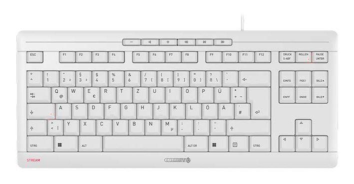 Teclado CHERRY STREAM TKL (Alemão - Cherry SX - USB - Branco e Cinzento)