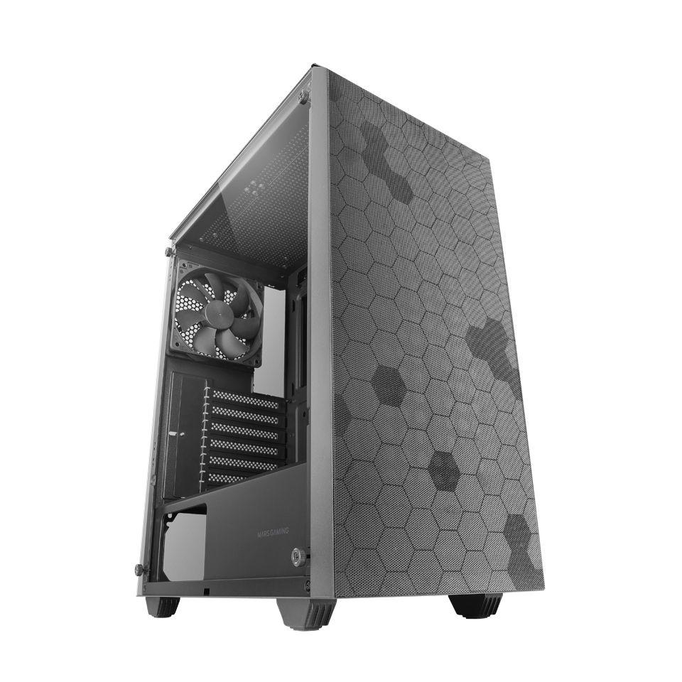 Caixa PC MARS GAMING MC-Q3 (ATX, micro ATX, Mini-ITX - Midi Tower - 16 cm - Cinzento)
