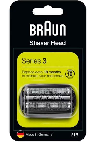 Cabeça para Máquina de Barbear BRAUN 736879 / Kombipack 21B Silver (Preto e Aço Inoxidável)