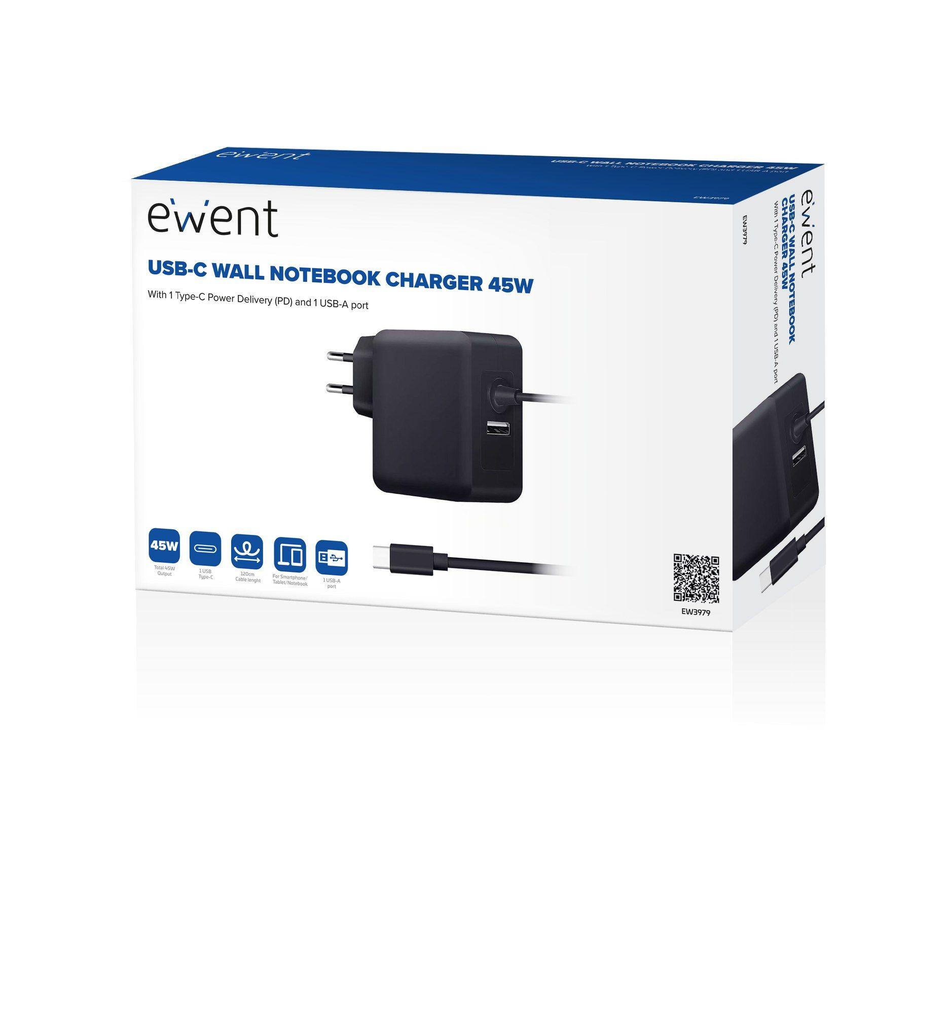 Carregador de Portátil EWENT EW3979 (Tipo C - Preto), miniatura 3