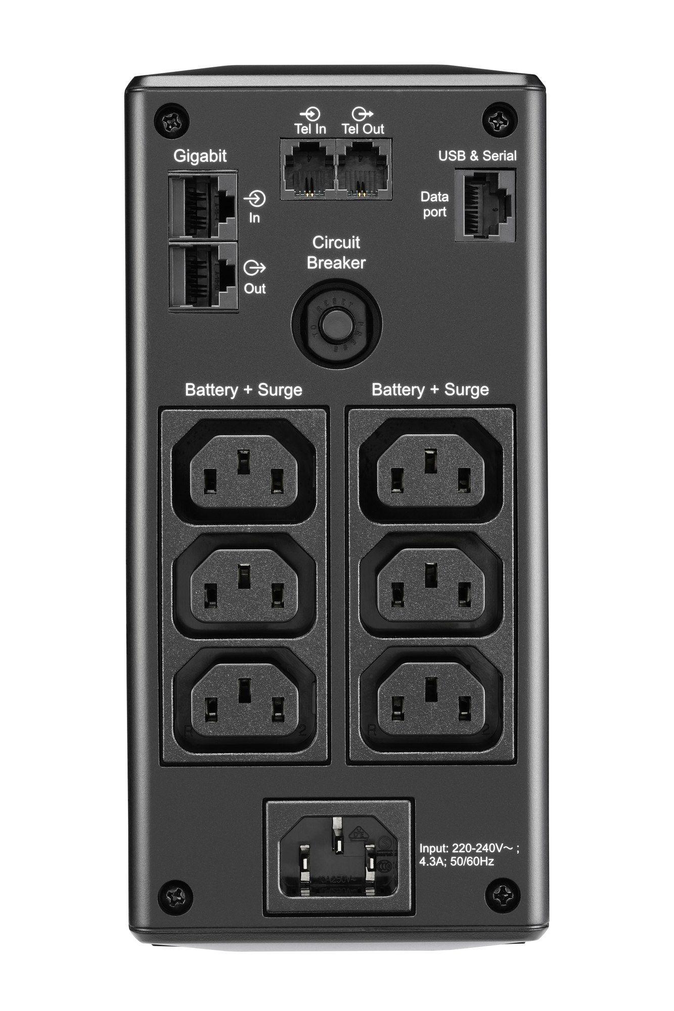 UPS Line-Interactive APC Back-UPS BR650MI (Acoplador C13 - Preto), miniatura 3