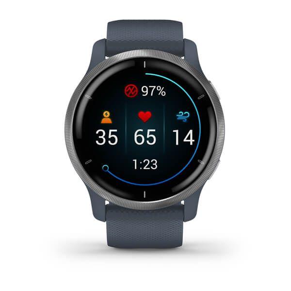 Smartwatch GARMIN Venu 2 010-02430-10 (45 mm - Azul Granito/Prateado)