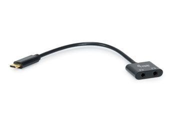 Adaptador de Áudio USB-C EQUIP 133469 (0,15 m - 2 x 3.5mm - USB C - Preto)