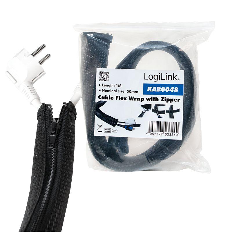 Manga de Cabos LOGILINK KAB0048 (Poliéster - Preto) — miniatura 8
