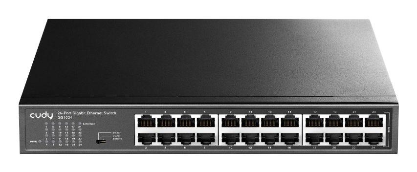 Switch CUDY GS1024 (Gigabit Ethernet - 0,5 MB - 48 Gbit/s - Preto)