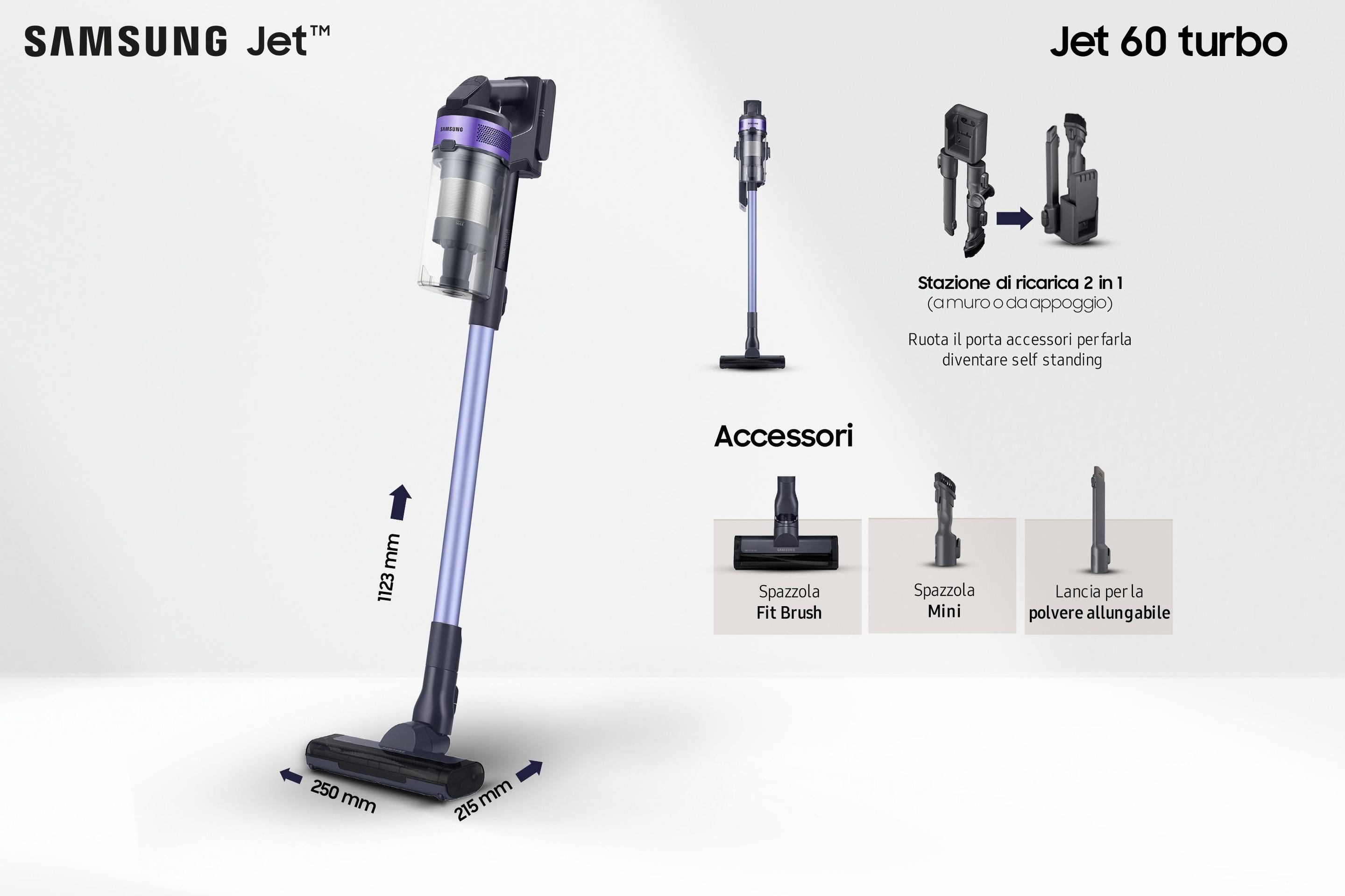 Aspirador Vertical SAMSUNG Jet60 VS15A6031R4 (Altura 112 cm - 150 AW - 40 min - Violeta), miniatura 4