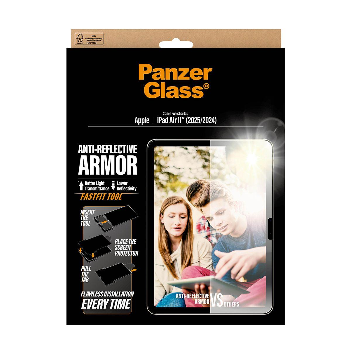 Película de Proteção de Ecrã PANZERGLASS PG42519 (Anti-Reflective Armor - iPad Air 11″ 2024-2026 - Transparente) — miniatura 3
