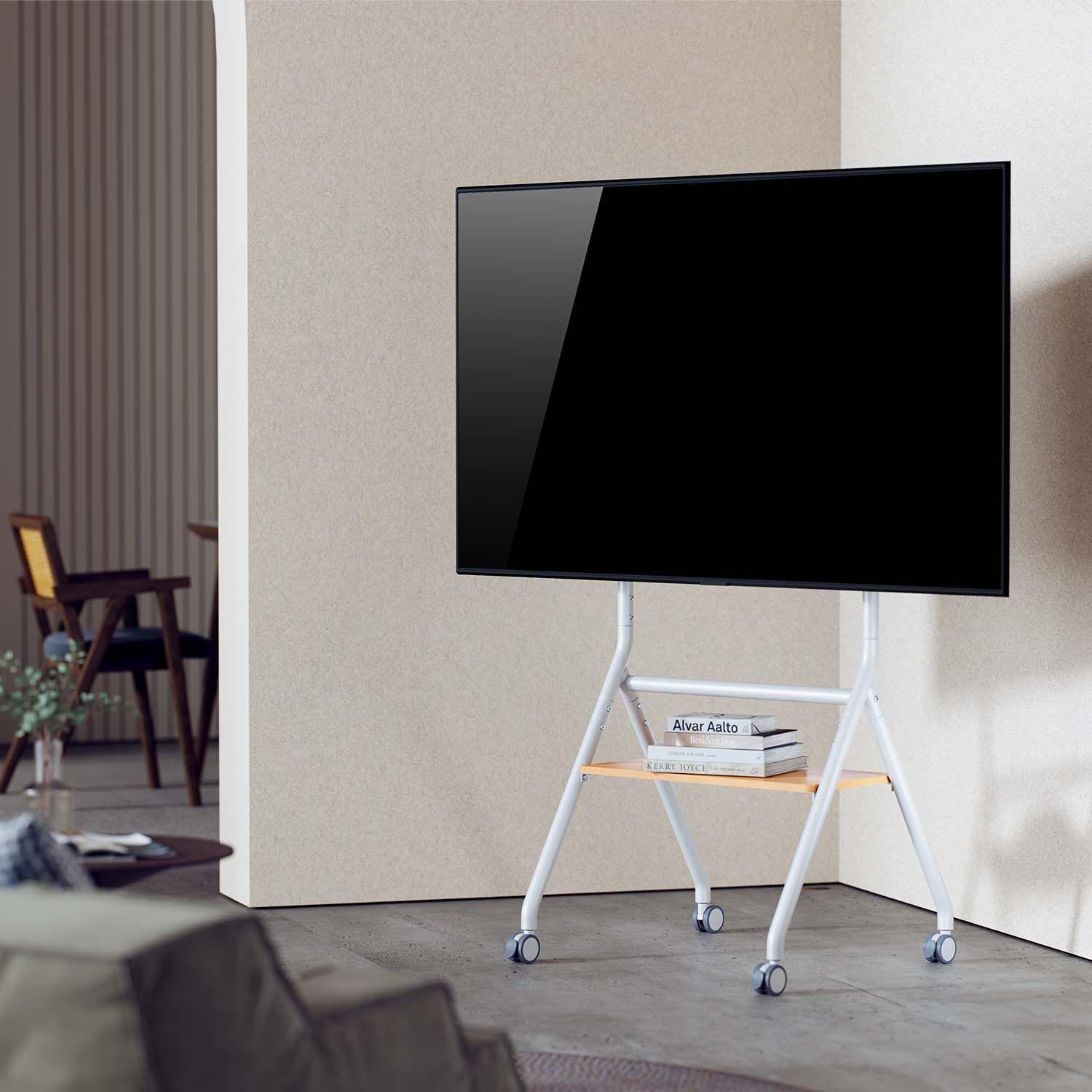 Suporte de Chão para TV AISENS FT86FE-331 (600 x 400 mm - 200 x 200 mm - 2,18 m - Branco e Madeira), miniatura 4