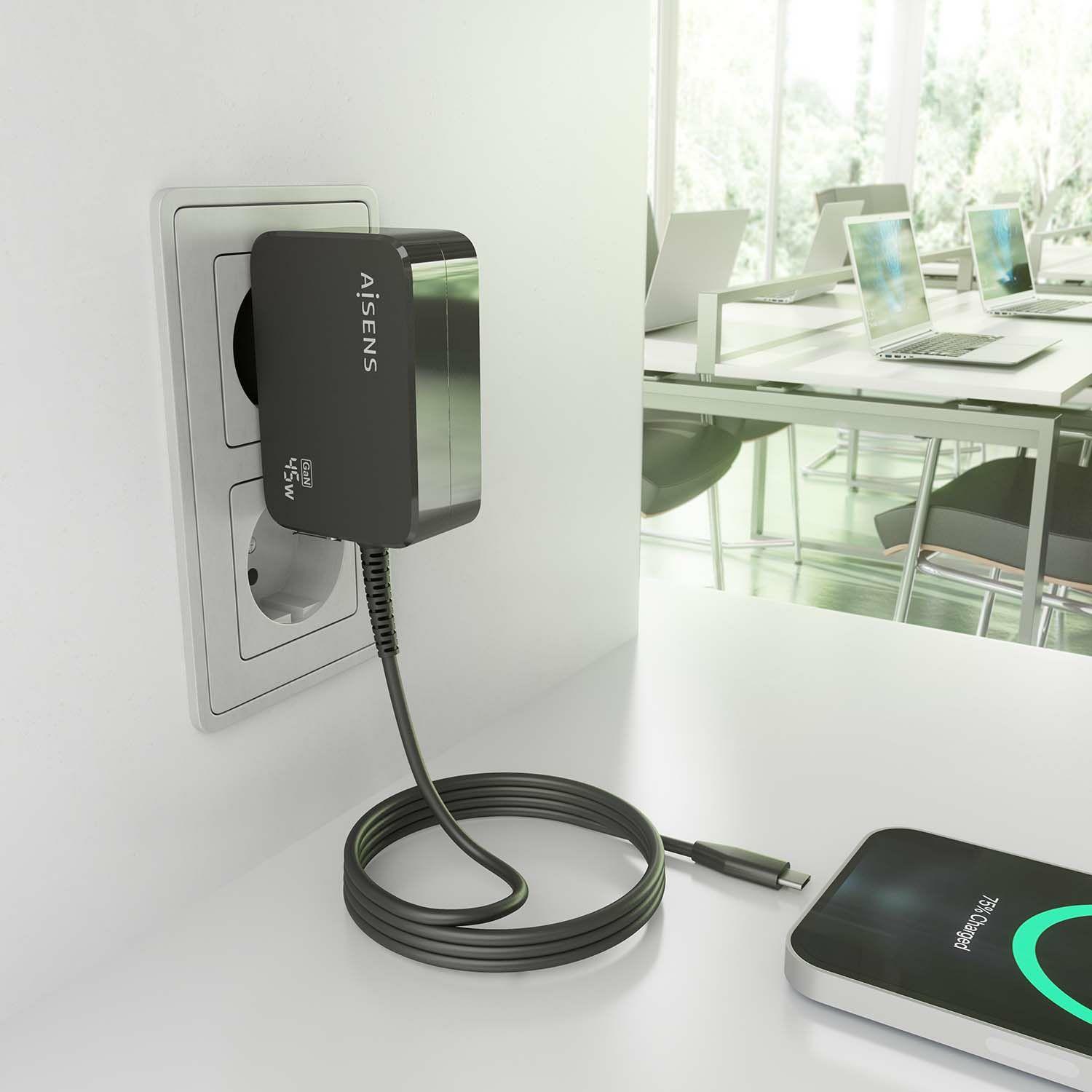 Carregador de Parede AISENS ASCH-1PD45WL032-BK (45 W - Preto), miniatura 5