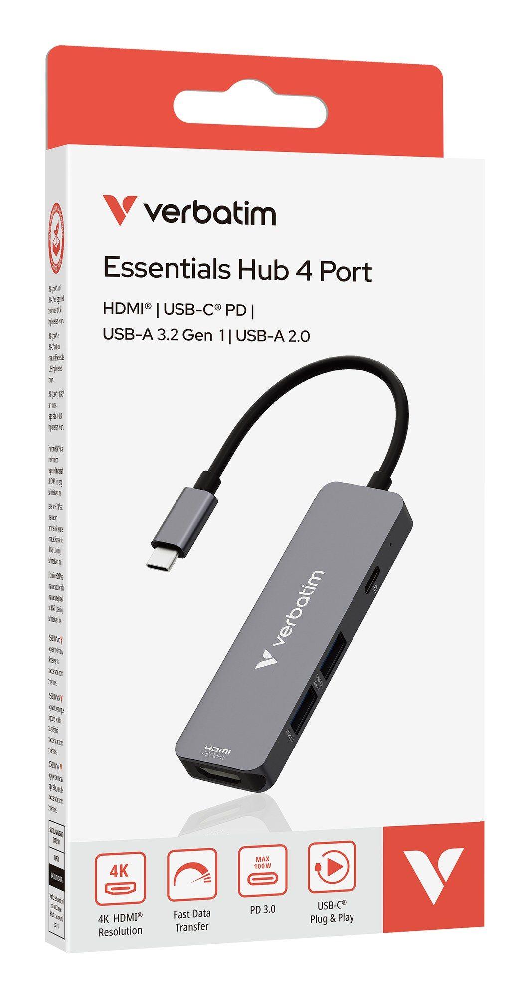 Hub USB-C VERBATIM 32155 (0,15 m - Cinzento), miniatura 3