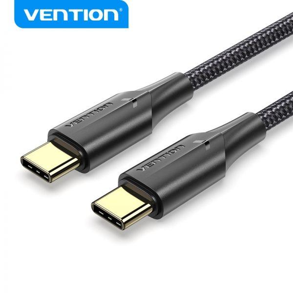 Cabo USB-C VENTION TAUBF (1 m - USB-C macho - Huawei FCP, Qualcomm QC - Preto) — miniatura 2