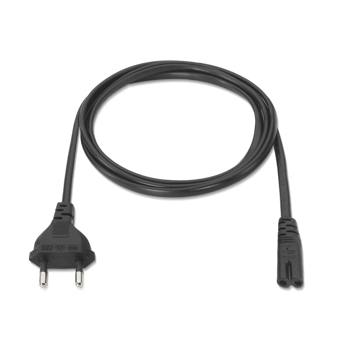 Cabo de Alimentação AISENS A132-0173 (1,5 m - Acoplador C7 - CEE7/7 - Preto), miniatura 2