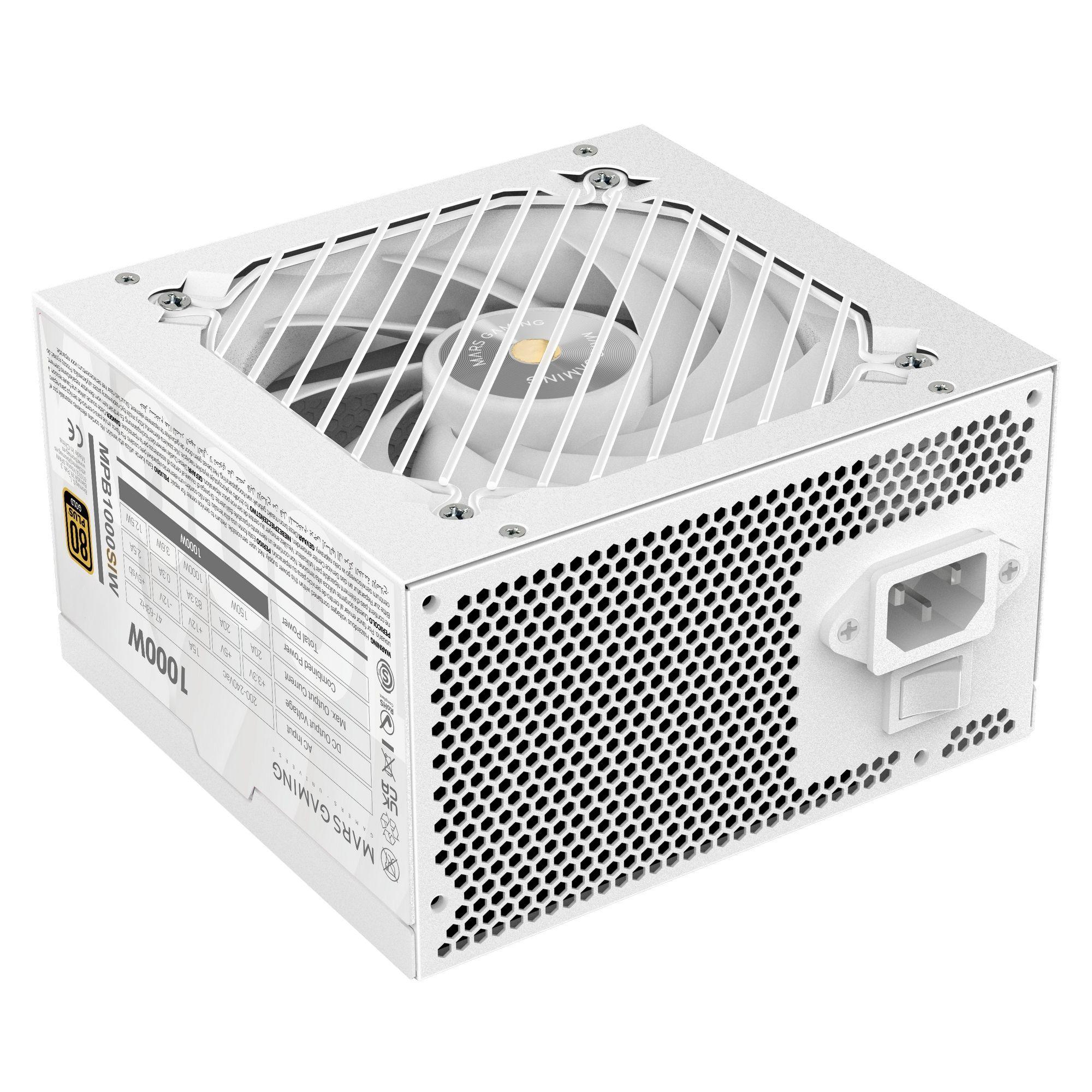Fonte de Alimentação MARS GAMING MPB1000SIW (ATX - 1000 W - 80 PLUS Gold - Branco), miniatura 2