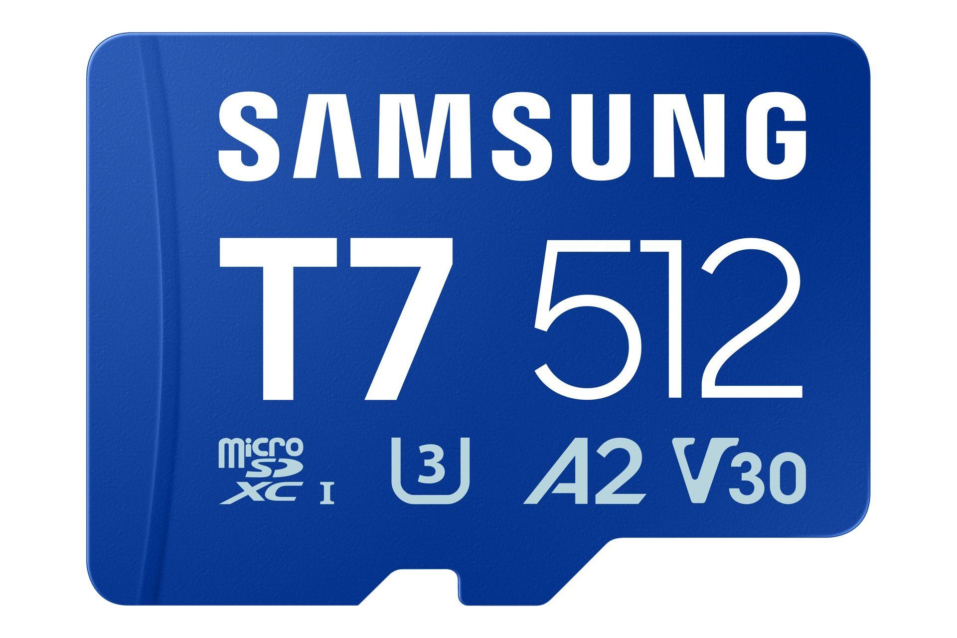 Cartão de Memória SAMSUNG T7 (512GB - Classe 10 - 170 MB/s - Azul)