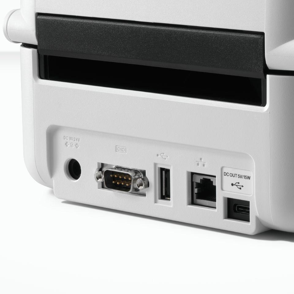 Impressora de Etiquetas, Recibos e Pulseiras BROTHER TD-4455DNWB (Com fios - Cinzento e Branco), miniatura 2
