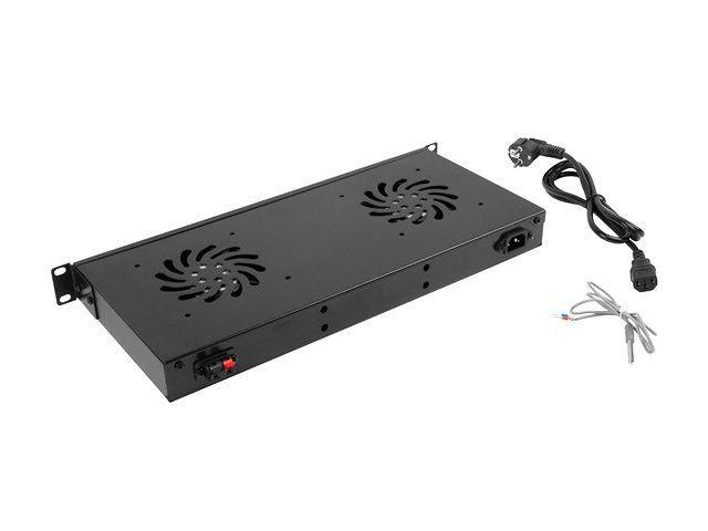 Painel de Ventilação LANBERG AK-1502-B (19" - 1U - 2 ventoinhas - Preto)