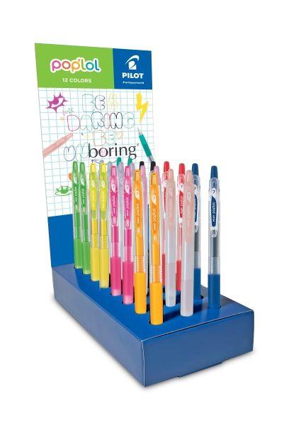 Expositor de 24 Canetas de Gel PILOT Pop'lol (Ponta 0,7 mm - Cores sortidas)