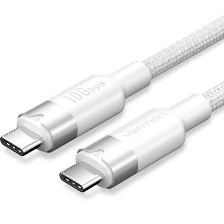 Cabo USB-C VENTION TRGWD (50 cm - USB-C macho para USB-C macho - Branco)