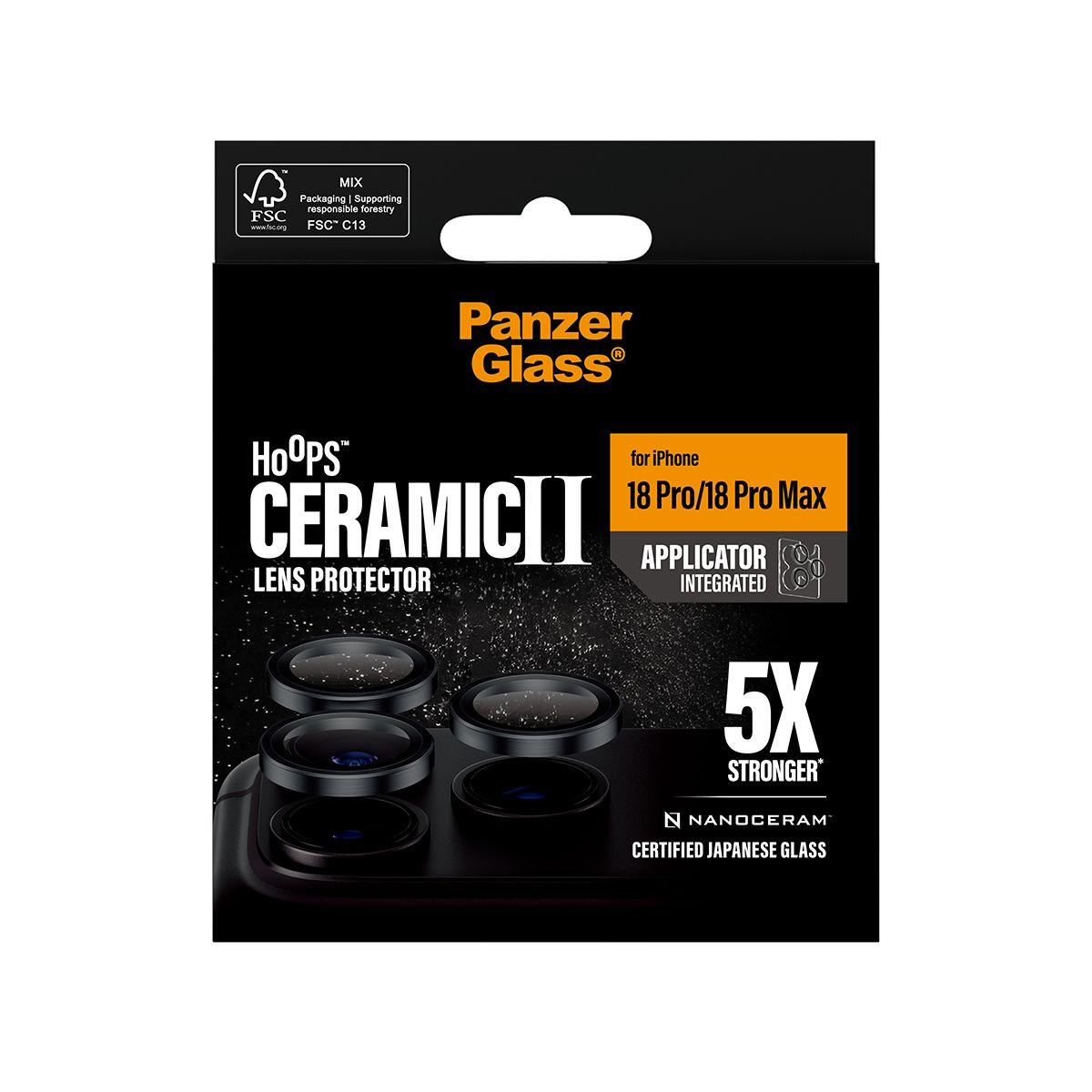 Protetor de Lentes de Câmara PANZERGLASS Hoops Ceramic (Vidro temperado, Silicone - Preto) — miniatura 3