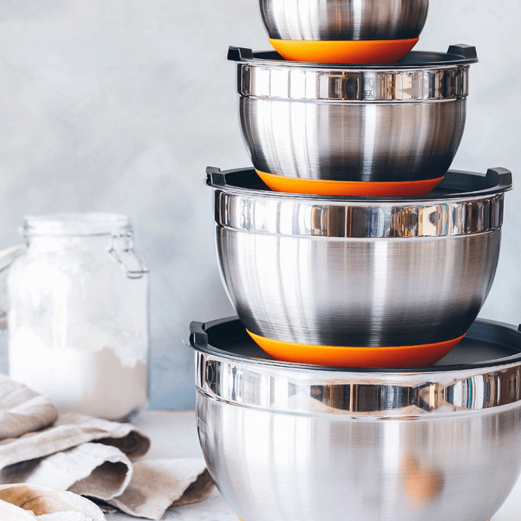 Conjunto de Taças BRA Efficient Bowl Set (Aço inoxidável - Inox e Laranja), miniatura 3